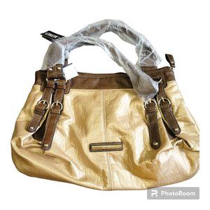 XOXO Go Getter Vinyl Shoulder Handbag, Color: Champagne NWT